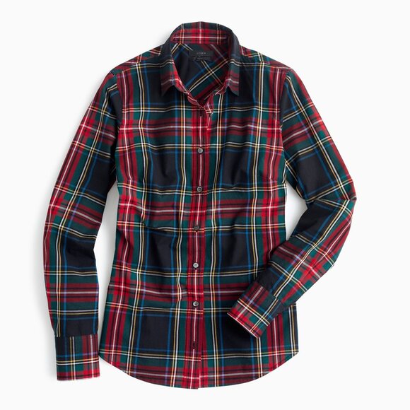 J Crew Women's Perfect Shirt in Stewart Plaid, 00P - Picture 3 of 5